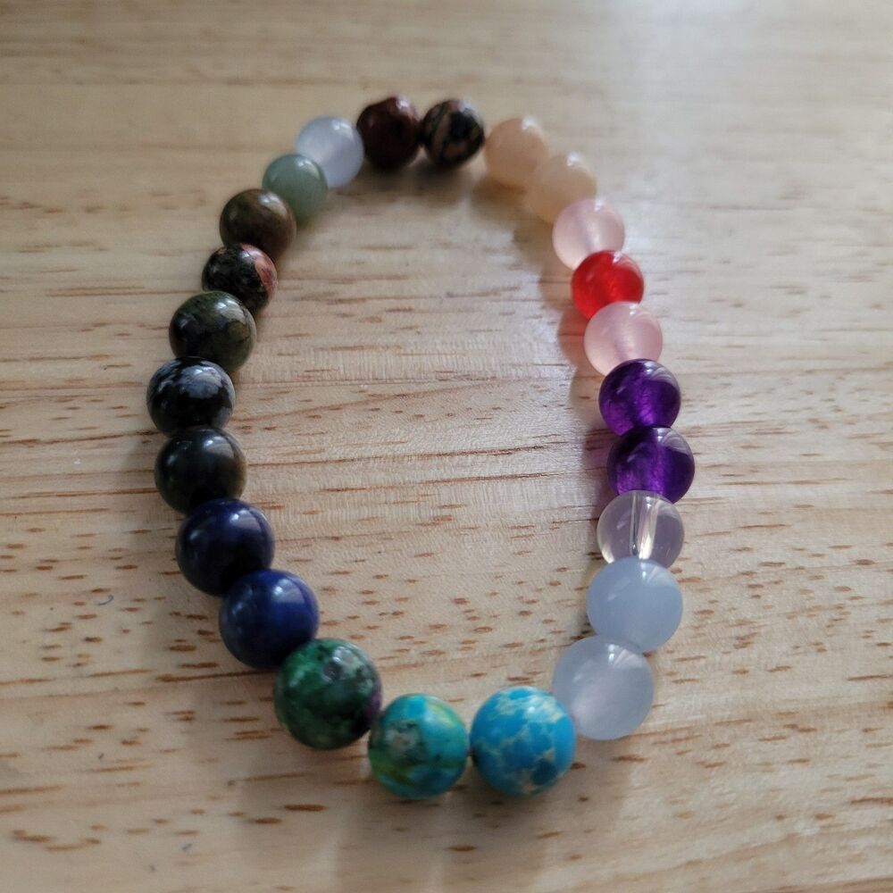 7 Chakra Healing Beaded Natural Stone Crystal Bracelet Stretchy
